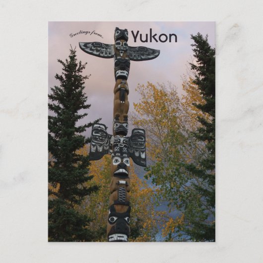 Totem Pole in Yukon Canada ポストカード (正面)