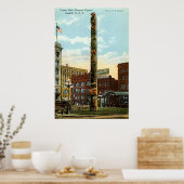 Totem Pole, Pioneer Sq., Seattle 1915 vintage ポスター (キッチン)