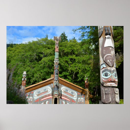 Totem Poles And Hut, Alaska ポスター (正面)