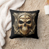 Totenkopf Deathmetal Totenkopf Gold und Blau クッション (ブランケット)