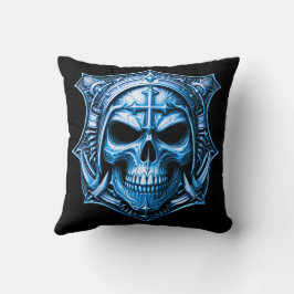 Totenkopf Deathmetal Totenkopf Gold und Blau クッション