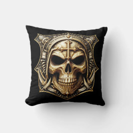 Totenkopf Deathmetal Totenkopf Gold und Blau クッション