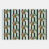 Totenkopf Frau Mann Weihnachten Rose Mütze Bart ラッピングペーパーシート (正面2)