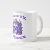 Totenkopf Geschenk Krone Rosen Spruch König Lila ジャンボコーヒーマグカップ (正面右)