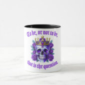 Totenkopf Geschenk Krone Rosen Spruch König Lila マグカップ (中央)
