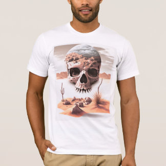 Totenkopf in der heissen Wüste Stoner Rock Motiv  Tシャツ