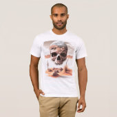 Totenkopf in der heissen Wüste Stoner Rock Motiv Tシャツ (正面フル)