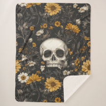 Totenkopf mit Blumen