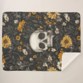 Totenkopf mit Blumen シェルパブランケット (正面(横))