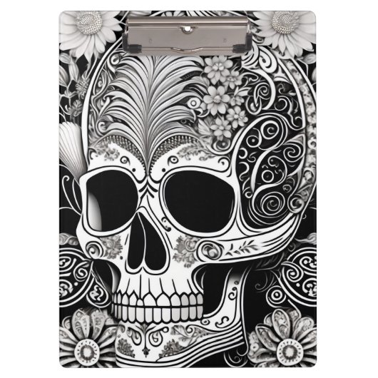 Totenkopf mit Ornamenten クリップボード (正面)