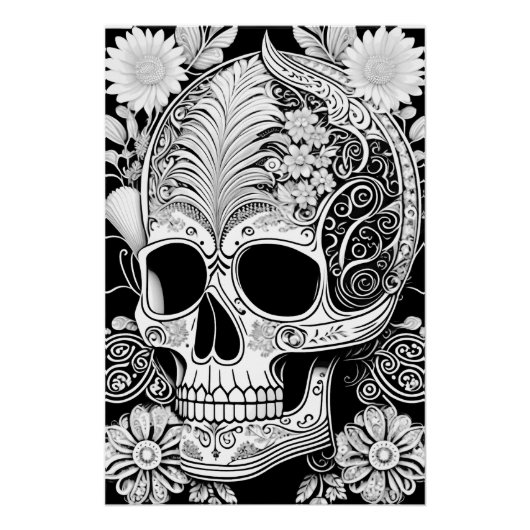 Totenkopf mit Ornamenten ポスター (正面)