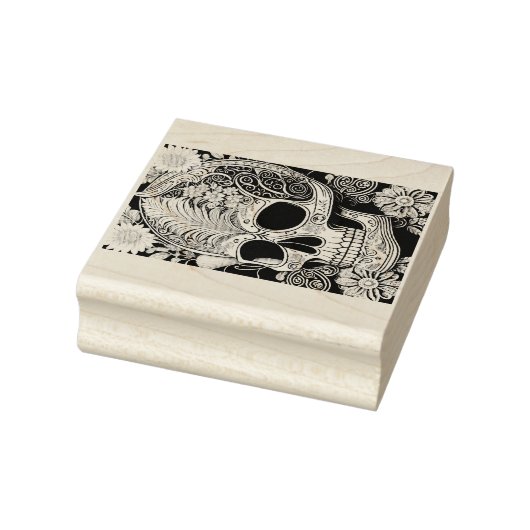 Totenkopf mit Ornamenten ラバースタンプ (スタンプ)