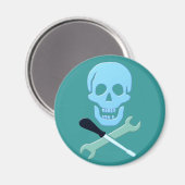 Totenkopf Schädel Mechaniker skull mechanic マグネット (正面/裏面)