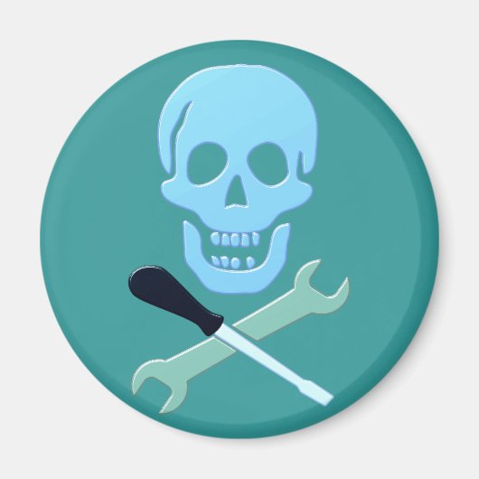 Totenkopf Schädel Mechaniker skull mechanic マグネット (正面)