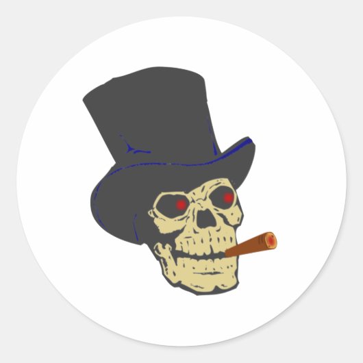 Totenkopf Schädel Zigarre skull cigar ラウンドシール (正面)
