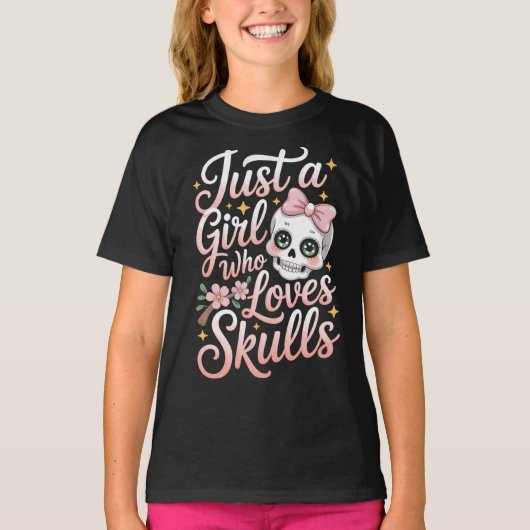 Totenkopf Shirt Mädchen Frauen Gothic Tシャツ (正面)