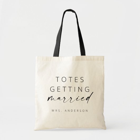 Totes Getting Married Tote Bag | Modern Script トートバッグ (正面)