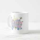 Totus Tuus Catholic Marian Floral Mug コーヒーマグカップ (正面左)