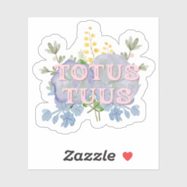 Totus Tuus Catholic Marian Floral Sticker シール