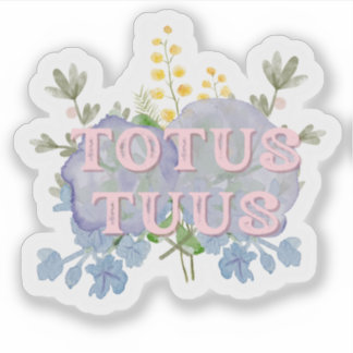 Totus Tuus Catholic Marian Floral Sticker シール