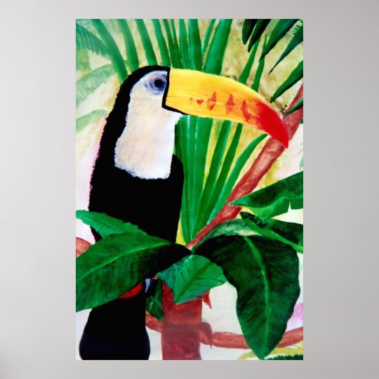 Toucanアマゾンのジャングルのエキゾチックな野性生物の鳥ポスター ポスター Zazzle Co Jp