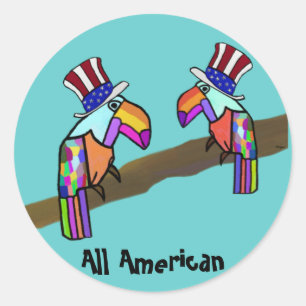 Toucanのすべてのアメリカのステッカー ラウンドシール