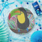 Toucanのカラフルな熱帯紙皿 ペーパープレート (パーティー)