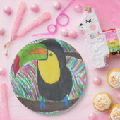 Toucanのカラフルな熱帯紙皿 ペーパープレート (パーティー)