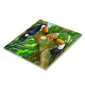 Toucanの熱帯ジャングルのセラミックタイル タイル (側面)