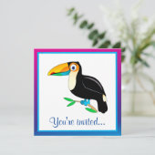 Toucanの熱帯ハッピーバースデー 招待状 (スタンド正面)
