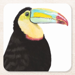 Toucanの熱帯鳥 スクエアペーパーコースター