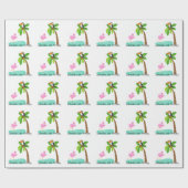 Toucanの誕生日のおもしろいのフラミンゴ ラッピングペーパー (フラット)