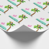 Toucanの誕生日のおもしろいのフラミンゴ ラッピングペーパー (角)