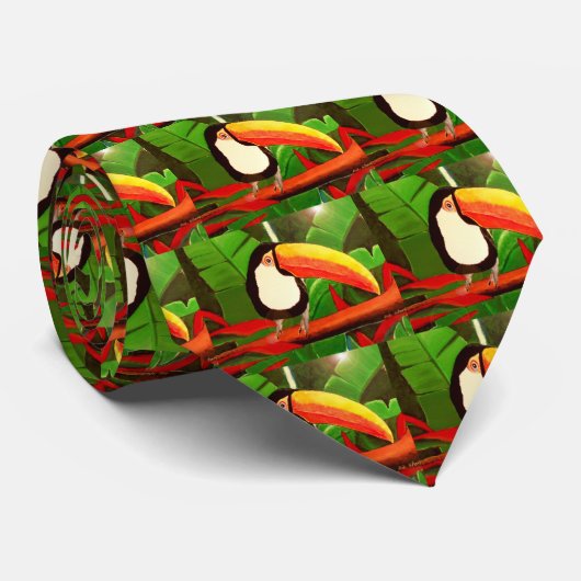 Toucanの野性生物の鳥の動物の芸術メンズはネクタイに服を着せます ネクタイ (ロール)