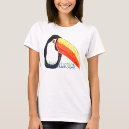 Toucanの鳥のジャングルエキゾチックなレディースワイシャツの上 Tシャツ