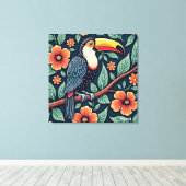 Toucan Batik Art キャンバスプリント (インサイチュ (ウッドフロア))