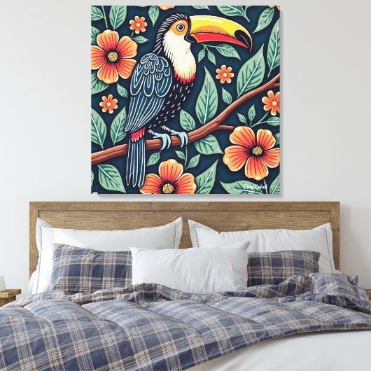 Toucan Batik Art キャンバスプリント (インサイチュ (寝室))