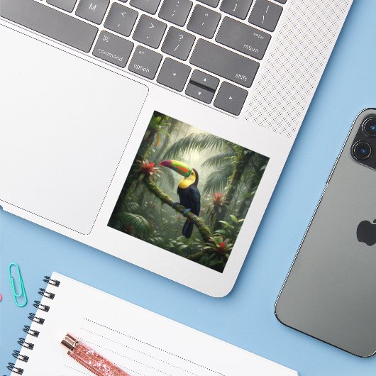Toucan Bird シール (ノートパソコンとiPhone)