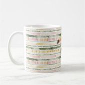 Toucan Bird Pink Green Stripes コーヒーマグカップ (左)