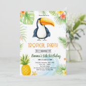 Toucan Birthday Party Invitation 招待状 (スタンド正面)
