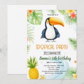Toucan Birthday Party Invitation 招待状 (正面/裏面)