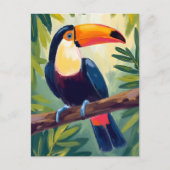 Toucan Colorful Tropical Bird Watercolor ポストカード (正面)