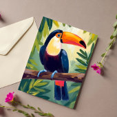 Toucan Colorful Tropical Bird Watercolor Card