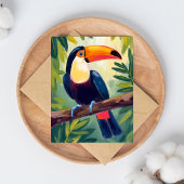 Toucan Colorful Tropical Bird Watercolor Card