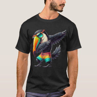 Toucan Dabbing Swimming Pool Beach Vacation Tropic Tシャツ