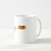 Toucan do it! Motivational bird. Funny sticker. コーヒーマグカップ (正面右)