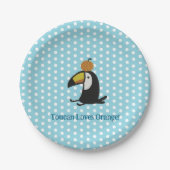 Toucan Loves Orange ペーパープレート (正面)