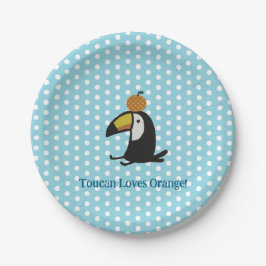 Toucan Loves Orange ペーパープレート