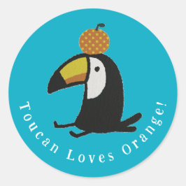Toucan Loves Orange ラウンドシール