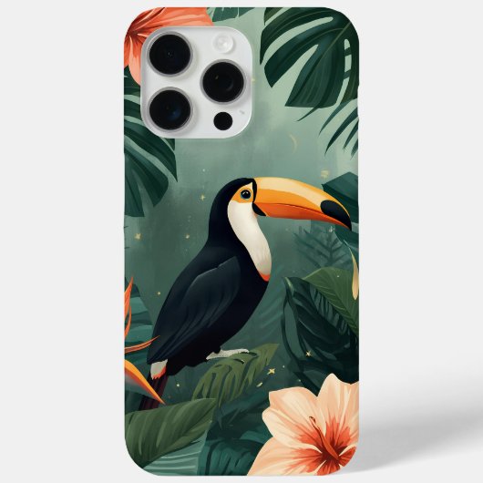 Toucan Muse Tropical Botanical Phone Case Case-Mate iPhoneケース (裏面)